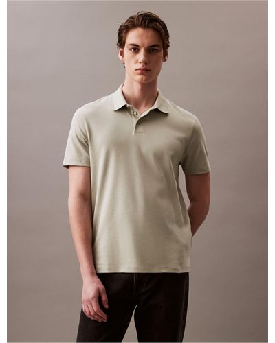 Calvin Klein Supima Cotton Polo Shirt - Natural