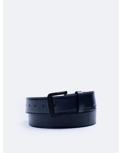 Calvin Klein Textured Harness Buckle Belt - Blue