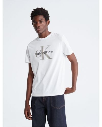 Calvin Klein Monogram Logo Crewneck T-shirt - White