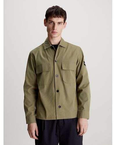 Calvin Klein Boxy Twill Overshirt - Green