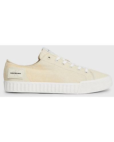 Calvin Klein Washed Canvas Sneakers - Naturel