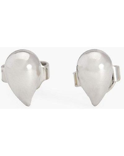 Calvin Klein Earrings - Sculptured Drops - - Silver - Women - One Size - Metallic
