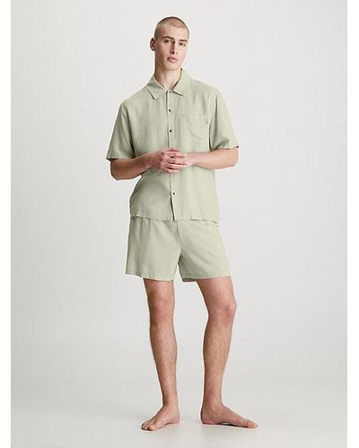 Calvin Klein Pyjama Met Short - Pure - Naturel