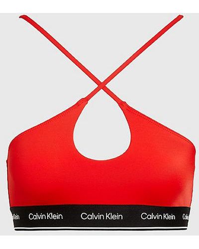Calvin Klein Parte de arriba de bikini de corpiño - CK Meta Legacy - Rojo