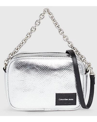 Calvin Klein Crossbody Bag aus Schlangenleder - Weiß