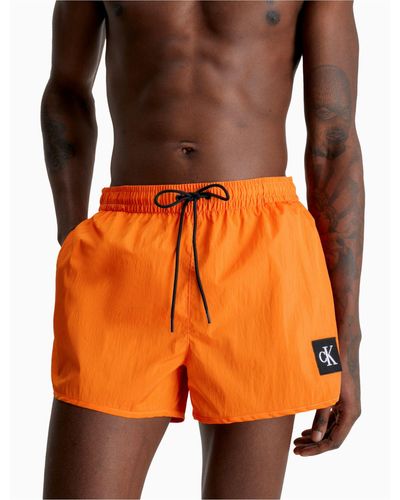 Calvin Klein Nylon Runner Swim Shorts - Orange