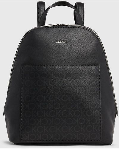 Calvin Klein Logo Round Backpack Bag - Black