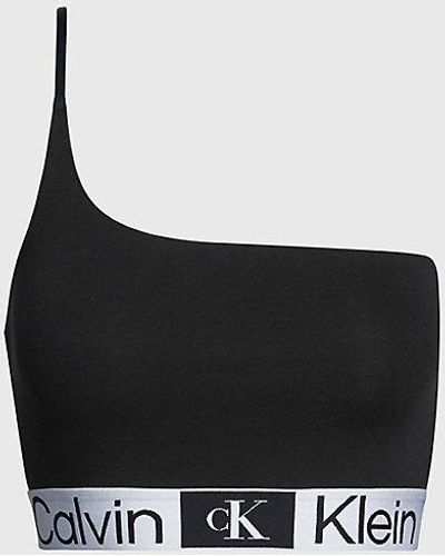 Calvin Klein One-shoulder Bralette - Ck96 - Zwart