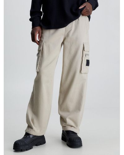 Calvin Klein Pantalon cargo relaxed en sergé de coton - Noir
