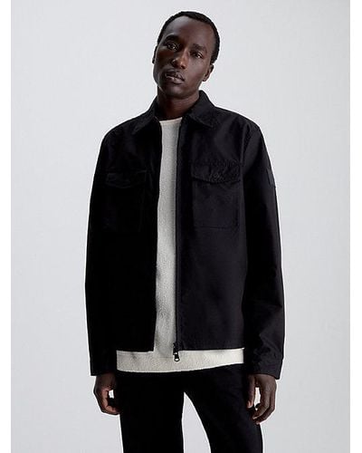 Calvin Klein Hemdjacke mit Reißverschluss - Schwarz