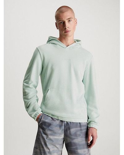 Calvin Klein Sudadera con capucha de felpa de algodón - Verde