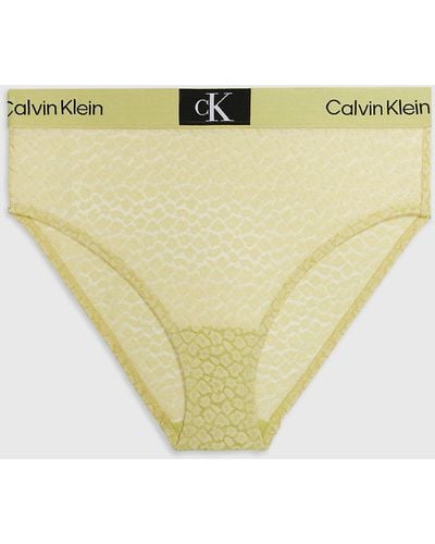 Calvin Klein Culotte taille haute en dentelle - CK96 - Jaune