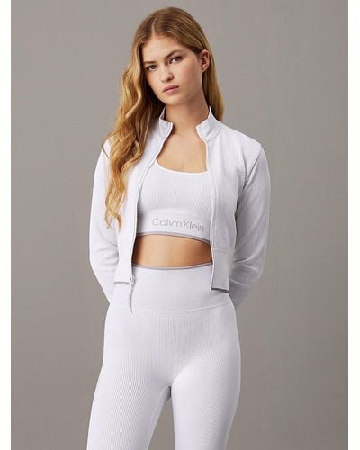 Calvin Klein Cropped Zip Up Jacket - Grey