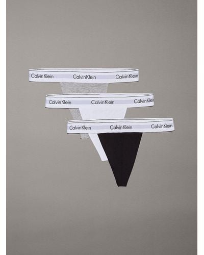 Calvin Klein 3 Pack Thongs - Modern Cotton - Grey