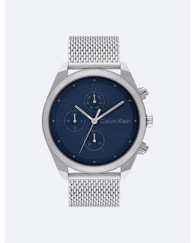 Calvin Klein Mesh Bracelet Chronograph Watch - Blue