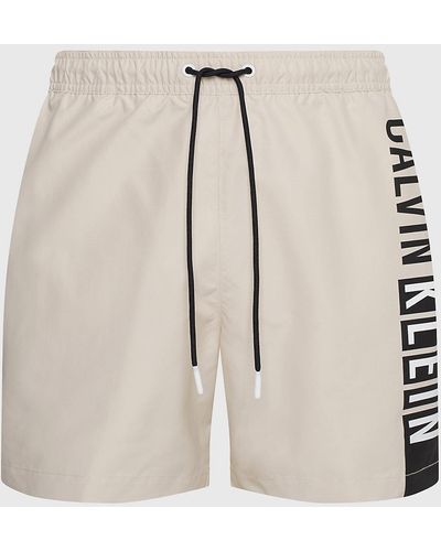 Calvin Klein Medium Drawstring Swim Shorts - Intense Power - Natural