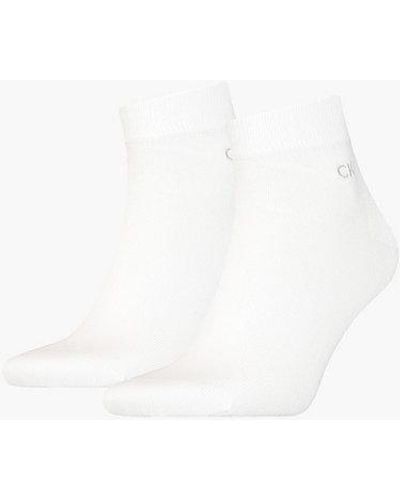 Calvin Klein Pack de 2 pares de calcetines tobilleros - Blanco