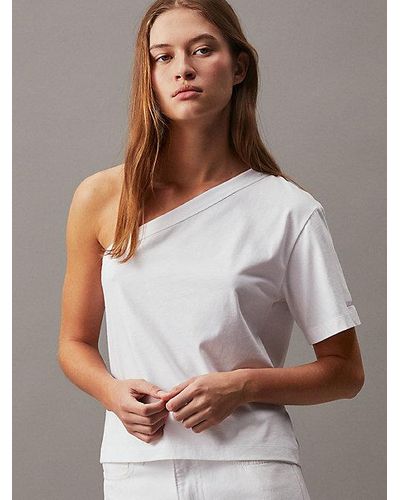 Calvin Klein One-shoulder Top - Wit