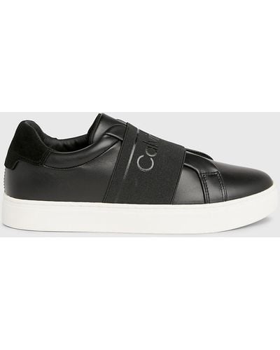 Calvin Klein Leather Slip-on Shoes - Black