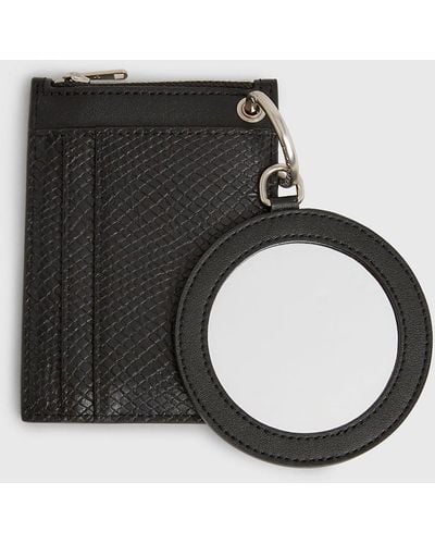 Calvin Klein Snakeskin Zip Around Wallet - Black