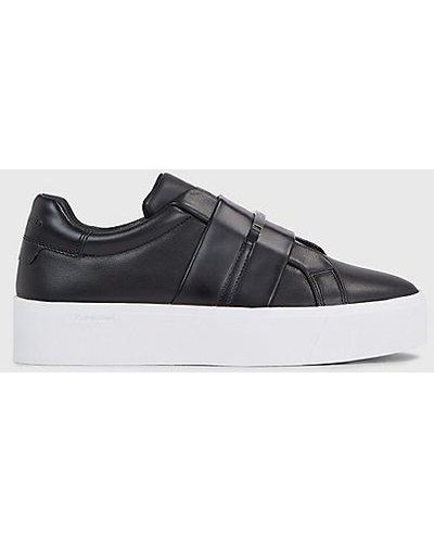 Calvin Klein Zapatos slip-on de piel - Negro