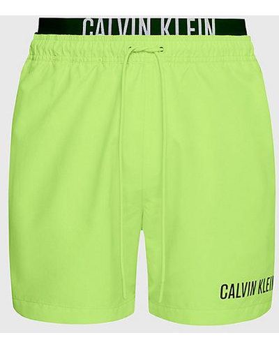 Calvin Klein Bañador corto con cinturilla doble - Intense Power - Verde