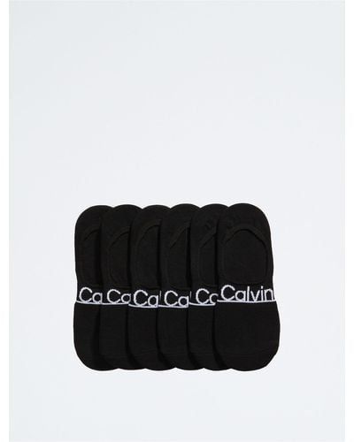 Calvin Klein Flat Knit 6-pack Liner Socks - Black