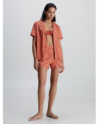 Calvin Klein Conjunto de shorts de pijama - Naranja