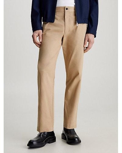Calvin Klein Pantalones Straight de sarga - Azul