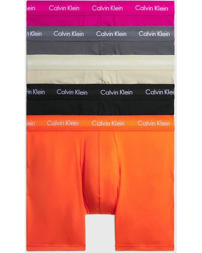 Calvin Klein Lot de 5 boxers longs - Rouge