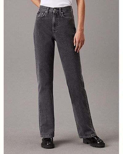 Calvin Klein High Rise Straight Jeans - Grau