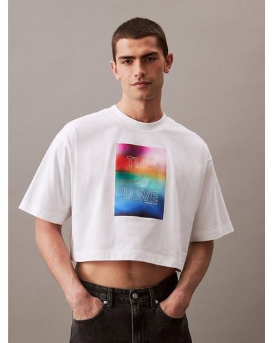 Calvin Klein Unisex Boxy Logo T-shirt - Pride - White