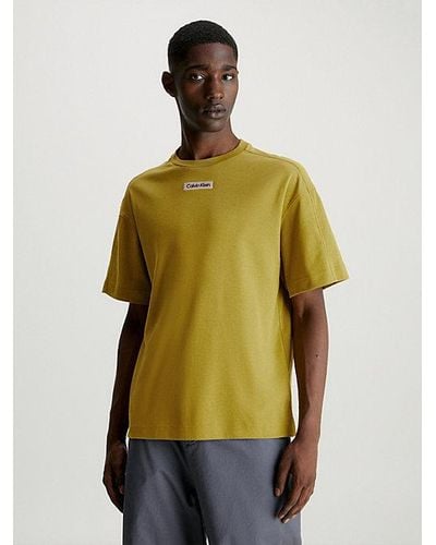 Calvin Klein Katoenen T-shirt Met Gridlogo - Groen