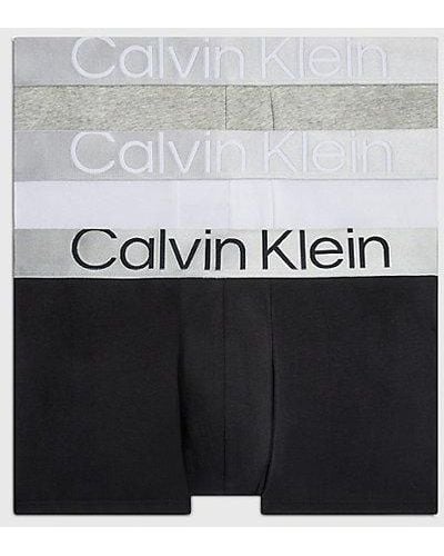 Calvin Klein 3 Pack Trunks - Steel Cotton - - Multi - Men - L - Pink