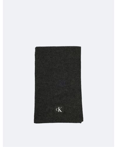 Calvin Klein Monogram Logo Woven Scarf - Black