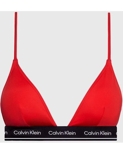 Calvin Klein Triangle Bikini Top - Ck Meta Legacy - Red