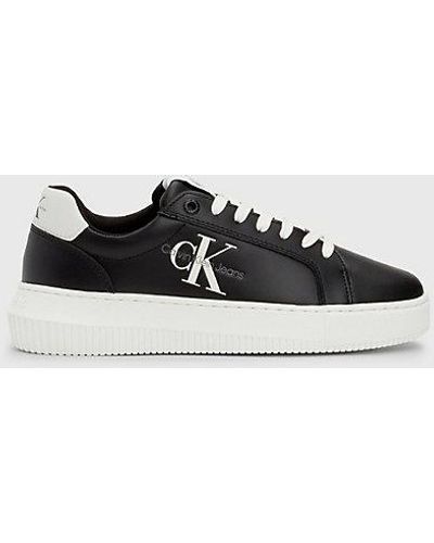 Calvin Klein Leren Sneakers - Zwart