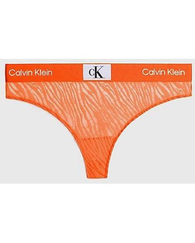 Calvin Klein String mit Spitze - CK96 - Orange