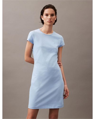 Calvin Klein Archive Logo Baby T-shirt Dress - Blue