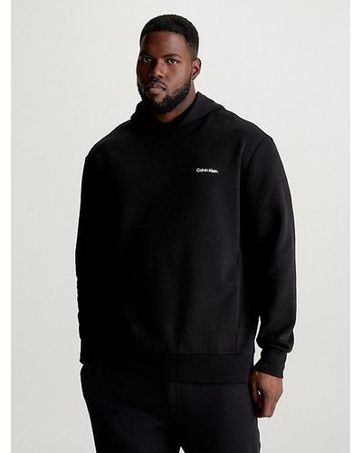 Calvin Klein Hoodie aus recyceltem Polyester in großen Größen - Schwarz