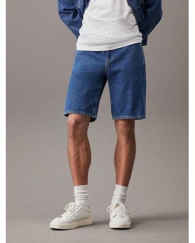 Calvin Klein Denim Trouser Shorts - Blue