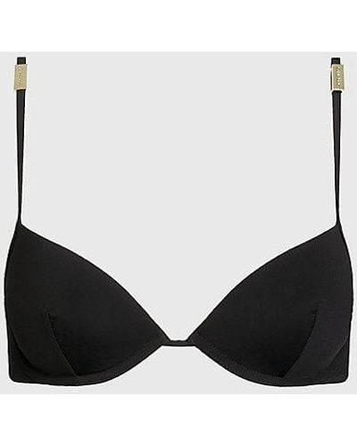 Calvin Klein Parte de arriba de bikini push up - Core Solids - Negro