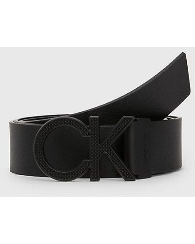 Calvin Klein Cinturón reversible de piel - Negro