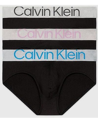 Calvin Klein 3-pack Slips - Steel Micro - Blauw