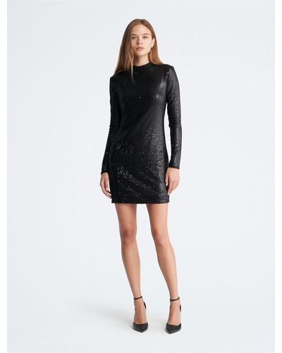 Calvin Klein Sequin Mini Dress - Black