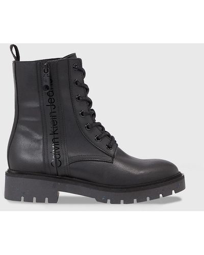 Calvin Klein Faux Leather Boots - Black