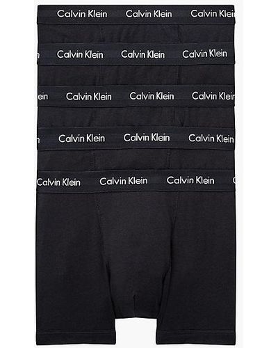 Calvin Klein 5 Pack Trunks - Cotton Stretch - - Black - Men - Xs - Zwart