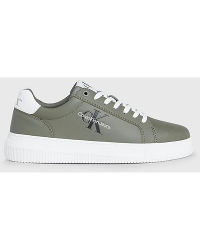 Calvin Klein Leather Trainers - Green