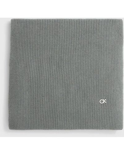 Calvin Klein Wool Blend Scarf - Grey