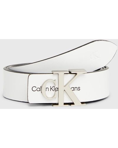 Calvin Klein Ceinture en cuir avec logo - Neutre